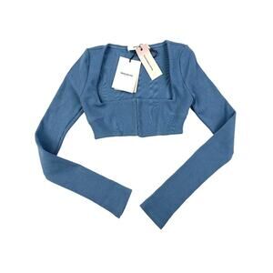 Orseund Iris - Little Gem Bodice Ribbed Crop Top in French Blue